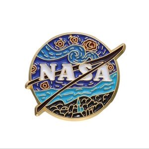 NASA Oil Painting Enamel Pin NASA Van Gogh Starry Sky Wave Enamel Pin